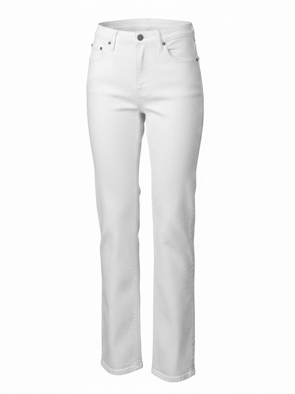 Boyish White Straight-Leg High-Rise Jeans